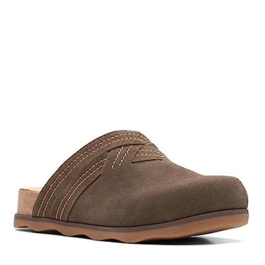 Imagem de Clarks Tamanco feminino Brynn Glide, Couro verde-oliva escuro, 36