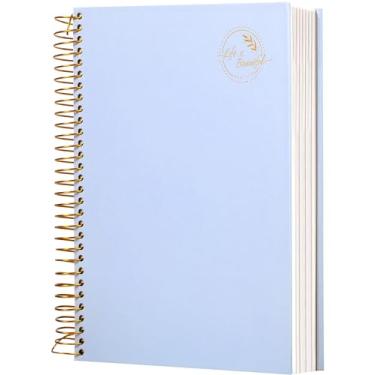 Imagem de Caderno espiral de capa dura, 150 folhas, 3 matérias, pautado para faculdade, caderno de composição essencial para escritório, reunião, faculdade, caderno, caderno, agenda, material escolar, azul