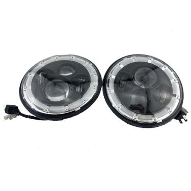 Imagem de YFYLMAX Farol de LED Halo vermelho de 17,78 cm com seta âmbar, 2 peças, farol de LED DOT redondo H6024, compatível com Jeep Wrangler JK TJ CJ, compatível com Chevy