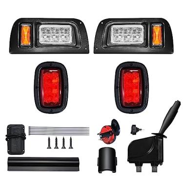 Imagem de Kit de luz LED para carrinho de golfe DS ShuRan Deluxe compatível com Club Car DS 1993-Up, kit de luz legal de rua 12V, farol de carrinho de golfe e lanterna traseira com seta interruptor de luz de perigo, buzina, pastilha de freio