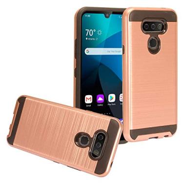 Imagem de CELZEN - Para LG Harmony 4, Xpression Plus 3, LG Premier Pro Plus - Capa de telefone estilo escovado - CS3 ouro rosa