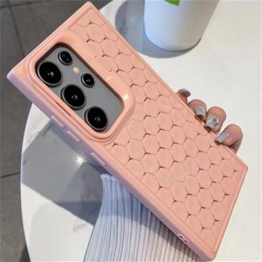 Imagem de Capa de silicone macio para Samsung S24 S23 Ultra Plus FE A55 A54 A35 A25 A34 A24 A12 A15 A14 A05 A04 Capa com suporte de lente, rosa, para Galaxy A14