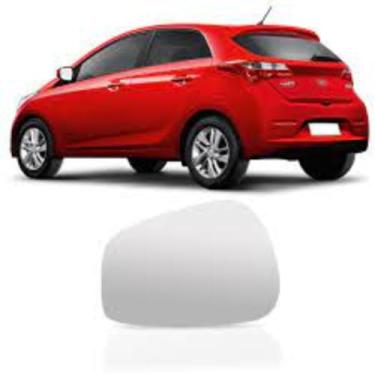 Imagem de Lente Refil Espelho Retrovisor sem Base para HB20 Ate 2019 Veloster Todos, Lado Esquerdo (Motorista)