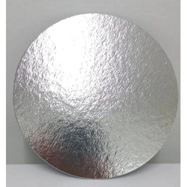 Imagem de Kit 10 Unidades Cake Board para Bolo Disco Prata 20cm - TAMAROZZI EMBA