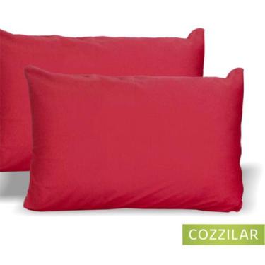 Imagem de Kit 10 Fronha Avulsa Malha Liso 100% Algodão - Cozzilar,  Vermelho