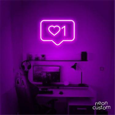 Imagem de luminaria letreiro Neon Led Like 60x50 luminoso decoração p/ selfie - 