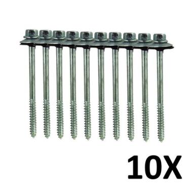 Imagem de Kit 10 Parafuso para Telha com Arruelas 5/16''X110 mm - Parafuso de Te