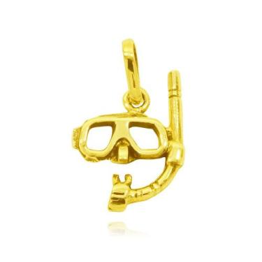 Imagem de Pingente de Máscara e Snorkel Mergulho - 95281 - Magia das Joias, Ouro