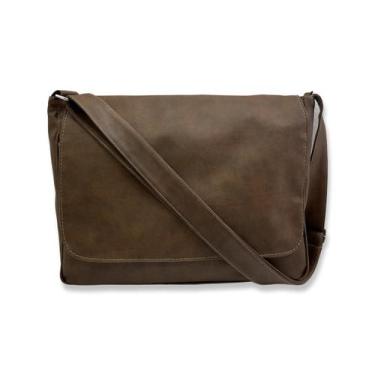 Imagem de Pasta Bolsa Carteiro  Executiva Notebook Transversal Couro Reforçada -