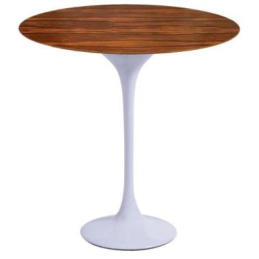 Imagem de Mesa Saarinen Lateral Pau Ferro 42cm - Base Branca - mgsaarinen