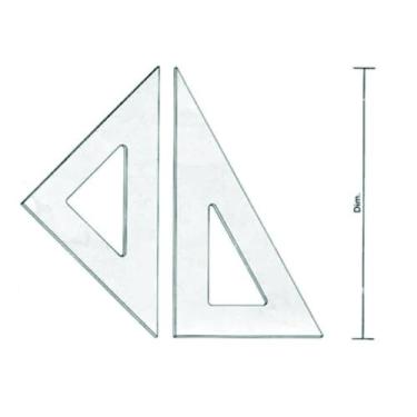 Imagem de Par De Esquadros Acrilico Desenho Técnico 32 Cm Sem Chanfro Sem Gradua