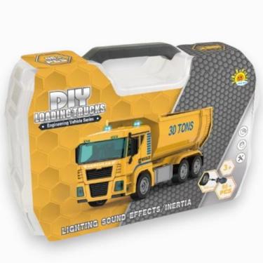 Imagem de Caminhão De Obra Caçamba de Montar Com Maleta Luz e Som DIY Novo Brasi