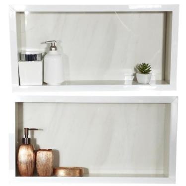 Imagem de Kit 2 Nichos Para Banheiro Em Porcelanato 60x30x10 cm - PHZ, Renoir