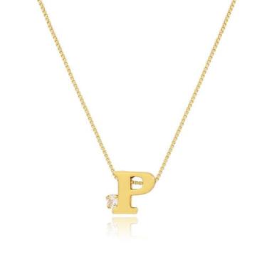 Imagem de Gargantilha Letras com Ponto de Luz Zircônia Folheado Ouro 18k - 33 -