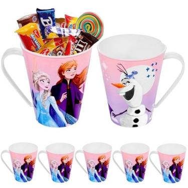 Imagem de Kit 5 Xícara Plástica Frozen Elsa Anna para Festa Infantil e Decoração