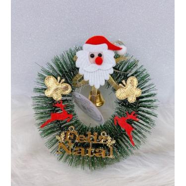Imagem de Guirlanda Pequeno 16cm De Pendurar Boneco de Neve / Papai Noel Feliz N