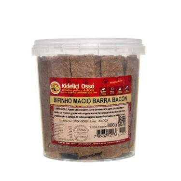 Imagem de Bifinho Macio - Kidelici Osso - Sabor Bacon - 800g (Pote)