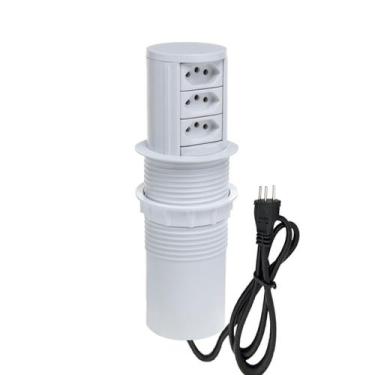 Imagem de Torre De Tomada Totem Slim Automático 3 Tomadas 10A Branco - CONNECT C