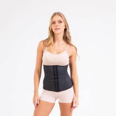 Imagem de Cinta Abdominal Modeladora Esbelt 404 Cotton Emborrachada, Preto, M