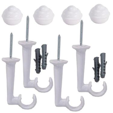 Imagem de 6 Suportes de Teto Cortina De Varão Simples 19 mm - Decoribitinga, 01 