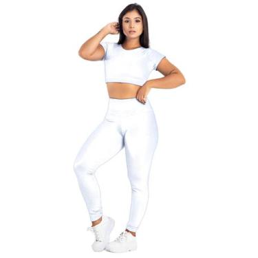 Imagem de Conjunto Feminino Fitness Top Manga + Calça Legging Basica  MAG853_901