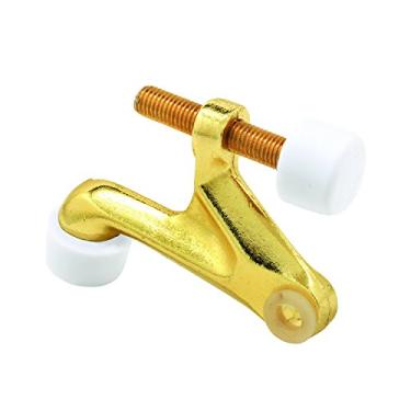 Imagem de Prime-Line U 9026-4 Parador de porta, tipo pino de dobradiça, resistente, banhado a latão polido, pacote com 4