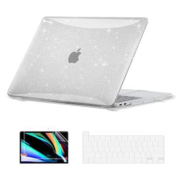 Imagem de EooCoo Capa rígida brilhante compatível com MacBook Pro de 13 polegadas M2 2024 2023 2022-2016 M1 A2338 A2289 A2251 A2159 A1989 A1706 A1708 Capa rígida brilhante com capa de teclado, protetor de tela