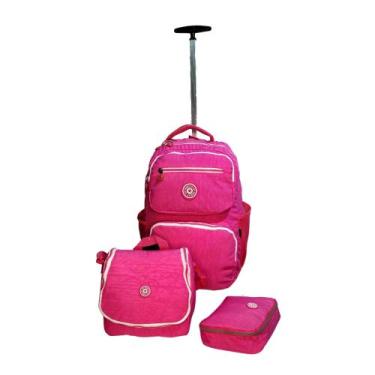 Imagem de Kit Mochila De Rodinha Juvenil Menina Menino 3 Peças Escolar - Sport, 