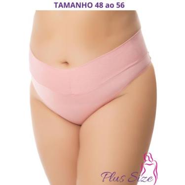 Imagem de Kit 4 Calcinha Plus Size Cinta Modeladora Cós Alto Fio Dental Duplo Ci
