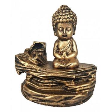 Imagem de Incensario Porta Incenso Cascata Pedra Buda Menino Zen 2 - Decore Casa