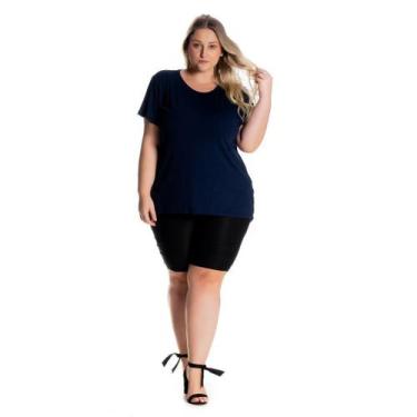 Imagem de Blusa Feminina Plus Size Mullet 1126 - Mulher Única, Azul marinho, G2