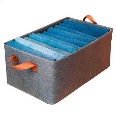 Imagem de Cesto Caixa Organizador Dobrável Tecido Guarda Roupa Grande - Arruma F