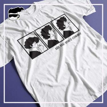 Imagem de Camiseta Cowboy Bebop Spike Spiegel Unissex - Kamisetas Otaku, Branco,