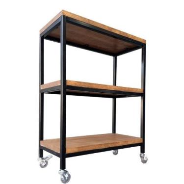 Imagem de Carrinho Auxiliar Industrial Com Rodízios - Ilha Para Cozinha - Ferro 