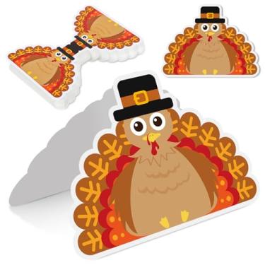 Imagem de JarThenaAMCS 50 peças de cartões para barraca de mesa de Ação de Graças, cartões de assento dobrado, para convidados, cartão de acompanhante, etiqueta de comida para outono, casamento, chá de bebê,