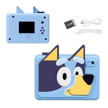 Imagem de ekids Câmera infantil Bluey com cartão SD, câmera digital para crianças com câmera de vídeo, adesivos digitais integrados para fãs de brinquedos Bluey