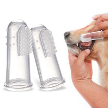 Imagem de Escova De Dentes Pet Caes Kit 2Pcs Remove Tartaro Cachorro - Mmcomerci
