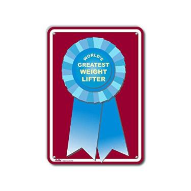 Imagem de PetKa Signs and Graphics Placa de alumínio PKWG-0212-NA_10x14 "World's Greatest Weight Lifter", 25,4 cm x 35,5 cm, World's Greatest Blue