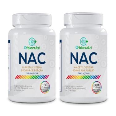 Imagem de Kit 2 Frascos NAC N-Acetilcisteína 500mg, 60 Cápsulas, Zero Açúcar, Q+bionutri