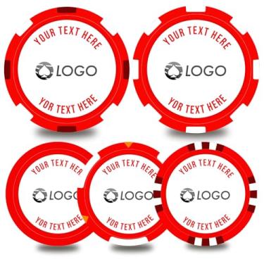 Imagem de pensoda 100-500 fichas de pôquer personalizadas, 5 disponíveis, impressão colorida imagem ou logotipo personalizado, coloque o design em uma ficha de plástico, conjunto para fichas de bar, festa,