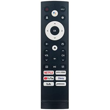 Imagem de Controle remoto de substituição ERF3M90H de pesquisa por voz compatível com Hisense Android TV 43A65H 50A65H 50U6H 55A65H 55A6H 55U65H 50A62GUA 43A53EUA 50A68H 55U68H 55U6H 75H 75 U8H 50A6H 55U78H