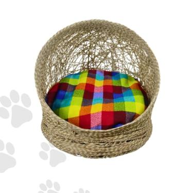Imagem de Toca Bocão de Sisal, Ninho Arranhador e Cama para Gatos e Cachorros (Claro, P)