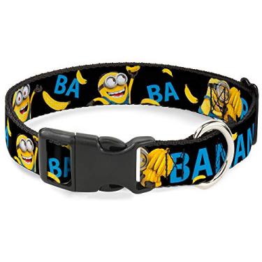 Imagem de Coleira para gatos Minions Ba Ba Banana preto azul amarelo 20 a 30 cm 1,2 cm de largura