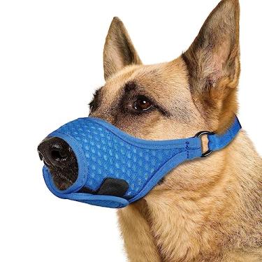 Imagem de LUCKYPAW Focinheira macia para cães de tamanho médio e grande Beagle Labrador pastores alemães, focinheira para evitar mordidas mastigáveis, protetor de boca respirável ajustável para treinamento de