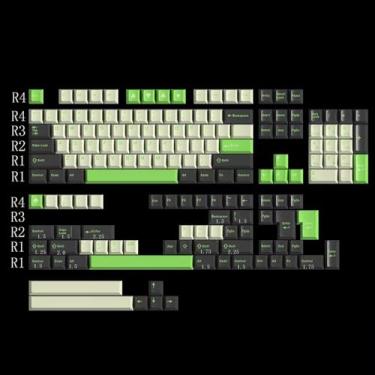 Imagem de Conjunto de 163 teclas verdes Cherry Doubleshot Coníferas para teclado mecânico ISO ANSI 95% 75% 65% 60% Teclado mecânico Cherry Mx Gateron Switches