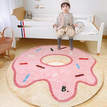 Imagem de Poowe Tapete Infantil Redondo 100 cm Educacional Alfabeto Macio Vermelho (Red) ou Rosa (Pink) Lavável