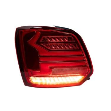 Imagem de Estilo de carro compatível para VW Polo 2010-2019 Luz traseira LED Lâmpada traseira LED DRL Sinal dinâmico Freio Reverso Acessórios para automóveis