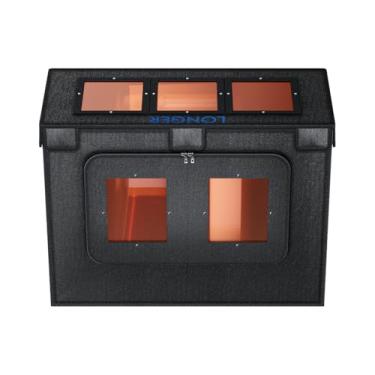 Imagem de LONGER Caixa de gravação a laser com ventilação, 73 x 38 x 54 cm, capa protetora para a maioria das máquinas de gravação a laser isola contra fumaça e redução de ruído de odor e proteção ocular