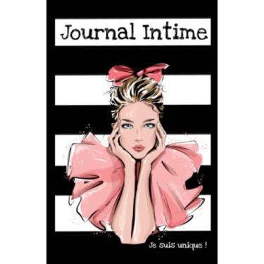 Imagem de JOURNAL INTIME: Je suis unique, notebook, format 12,85 x 19,84 cm (5,06 x 7,81 pouces ), 120 pages lignées en couleur, couverture brillante, visuel intemporel, thème fille en rose
