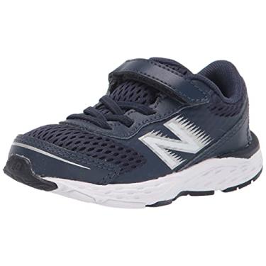 Imagem de New Balance Baby Boys 680 V6 Alternative Closure Running Shoe, Natural Indigo/White, 2 Wide Infant